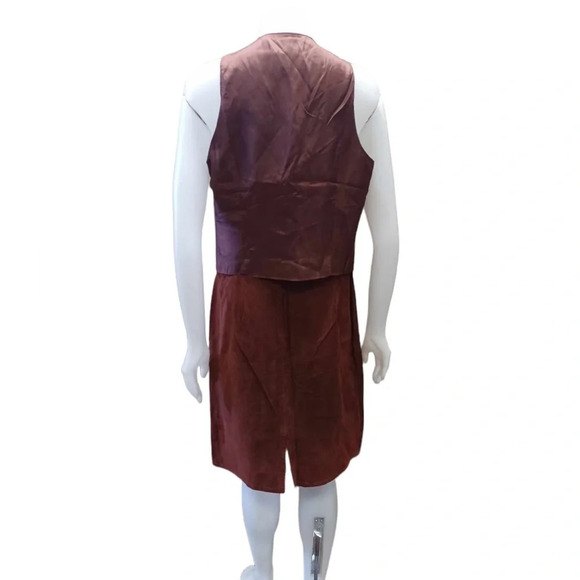 Seperate  Scene 2 Piece 100% Leather Skirt Size 14 Vest Size Large - Picture 3 of 15